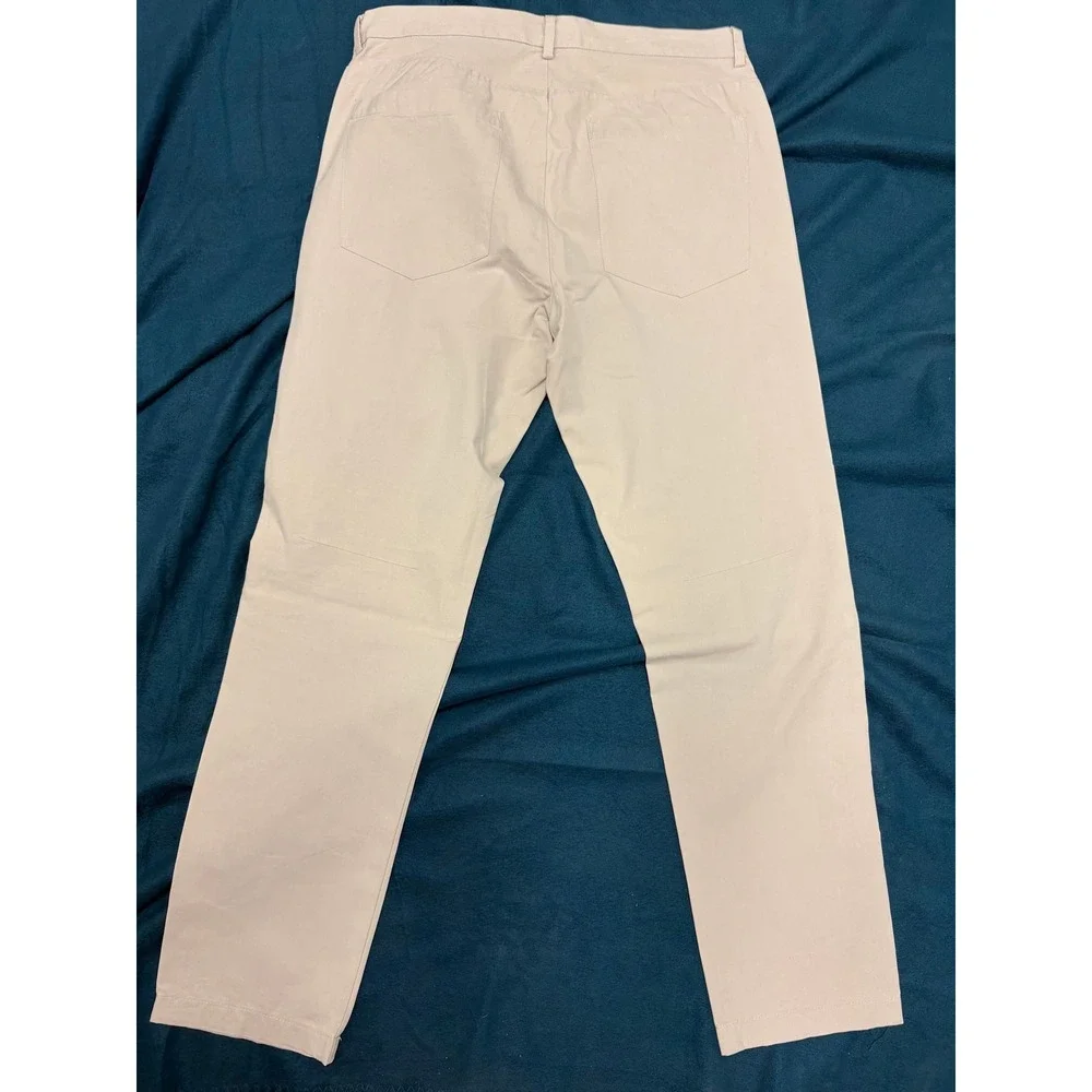 Theory Mens Zaine Slim Fit Chino Pants Beige Khaki Size 32 Cotton Stretch